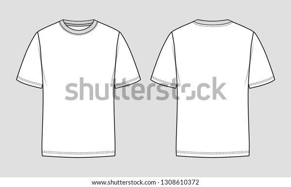 Tshirt Round Neck Mockup Template Stock Vector (Royalty Free ...