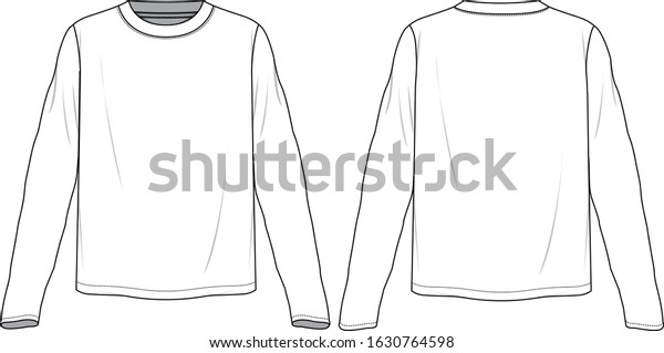 Tshirt Round Neck Mockup Template Stock Vector (Royalty Free ...