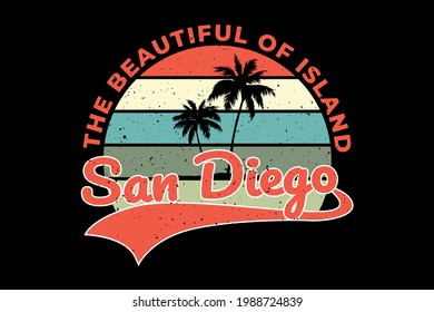 T-shirt san diego island beautiful retro