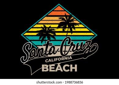 T-shirt santa cruz california beach retro style