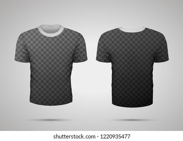 T-shirt with shadows on transparent background