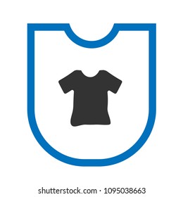 t-shirt and shield. Vector icon