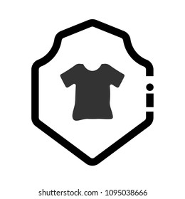 t-shirt and shield. Vector icon