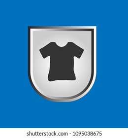 t-shirt and shield. Vector icon