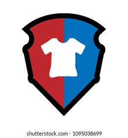 t-shirt and shield. Vector icon