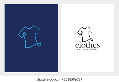 Tshirt shirt clothes blue abstract line logo design vector illustration