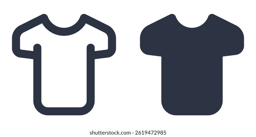 T-shirt, Shirt or Clothing simple icons set designed in filled, outline, line and stroke style