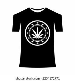 T-shirt or shirt design and has a cannabis leaf vector in it