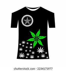 T-shirt or shirt design and has a cannabis leaf vector in it