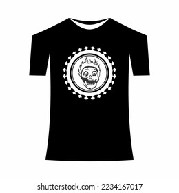 a t-shirt or shirt design with a skull head in it