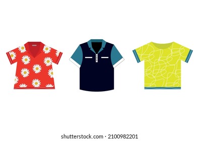 	
T-shirt, Shirt, Hawaiian Shirt  Vector Flat Icon. 