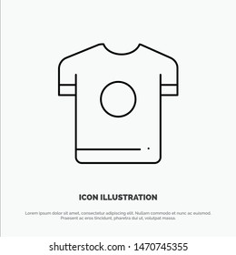 Tshirt, Shirt, Sport, Spring Line Icon Vector. Vector Icon Template background