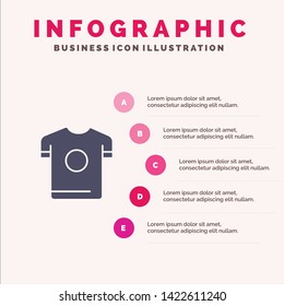 Tshirt, Shirt, Sport, Spring Solid Icon Infographics 5 Steps Presentation Background