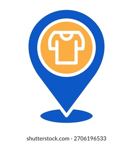 Icono de la tienda de camisetas Ilustración vectorial de diseño de color sólido