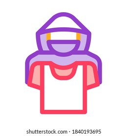 Vector de iconos del concepto de camiseta de la tienda. Símbolo de concepto de la camiseta de esquema del elevador de camisetas. Ilustración de símbolo de contorno aislado