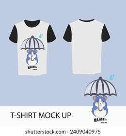 t-shirt with short sleeves mockup. front and back view with hamster logo