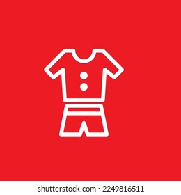 T-shirt and shorts icon. Graphic resource template, vector illustration.
