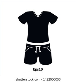 T-shirt and shorts icon. Vector Illustration