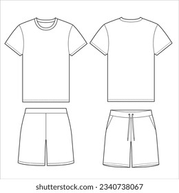T-Shirt- und Shorts-Vektorvorlage