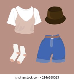 t-shirt shorts panama socks outfit