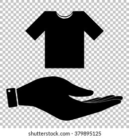 T-shirt sign. Flat style icon vector illustration.