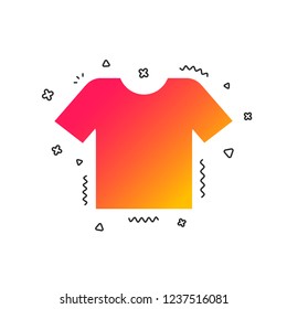 T-shirt sign icon. Clothes symbol. Colorful geometric shapes. Gradient t-shirt icon design.  Vector