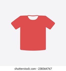 T-shirt sign icon. Clothes symbol. Flat design style.