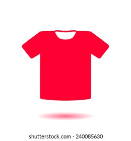 T-shirt sign icon. Clothes symbol. Flat design style.