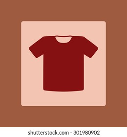 T-shirt sign icon. Clothes symbol. Flat design style.