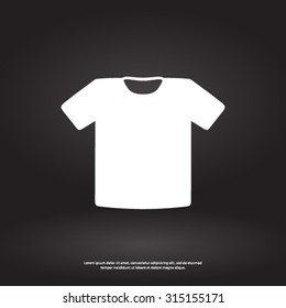 T-shirt sign icon. Clothes symbol. Flat design style.