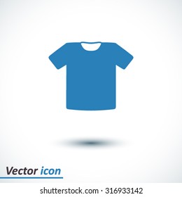 T-shirt sign icon. Clothes symbol. Flat design style.