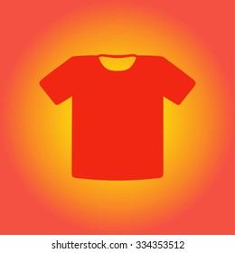 T-shirt sign icon. Clothes symbol. Flat design style.