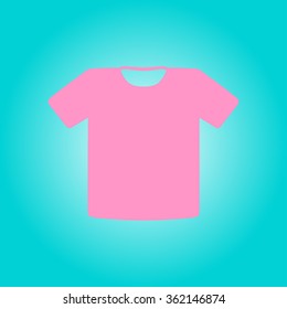 T-shirt sign icon. Clothes symbol. Flat design style.