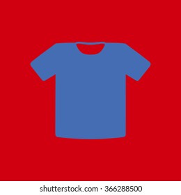 T-shirt sign icon. Clothes symbol. Flat design style.