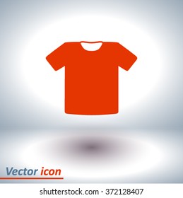 T-shirt sign icon. Clothes symbol. Flat design style.