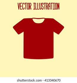 T-shirt sign icon. Clothes symbol. Flat design style.