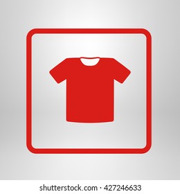 T-shirt sign icon. Clothes symbol. Flat design style.