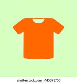 T-shirt sign icon. Clothes symbol. Flat design style.