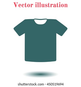 T-shirt sign icon. Clothes symbol. Flat design style.