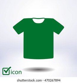 T-shirt sign icon. Clothes symbol. Flat design style.