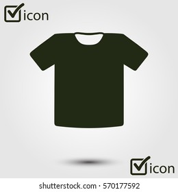 T-shirt sign icon. Clothes symbol. Flat design style.