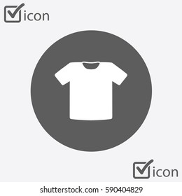 T-shirt sign icon. Clothes symbol. Flat design style.