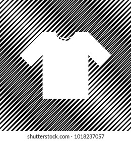 T-shirt sign illustration. Vector. Icon. Hole in moire background.
