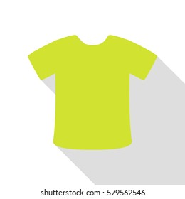 T-shirt sign. Pear icon with flat style shadow path.