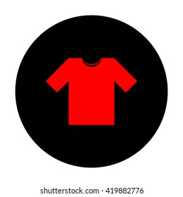 T-shirt sign. Red vector icon