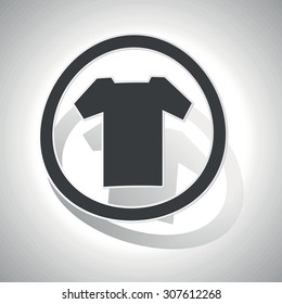 T-shirt sign sticker, curved, with outlining and shadow