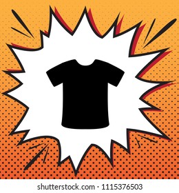 T-shirt sign. Vector. Comics style icon on pop-art background.