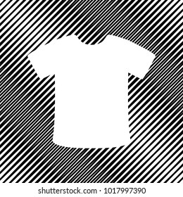 T-shirt sign. Vector. Icon. Hole in moire background.