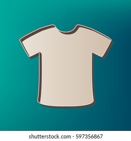 T-shirt sign. Vector. Icon printed at 3d on sea color background.