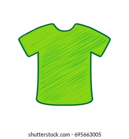 T-shirt sign. Vector. Lemon scribble icon on white background. Isolated